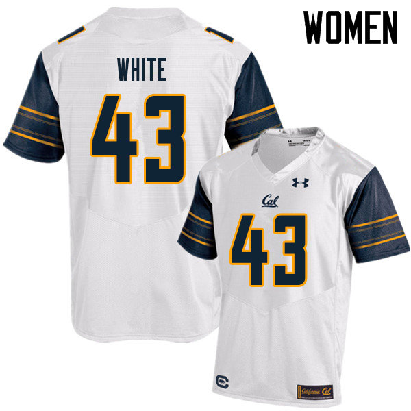 Women #43 Deon White Cal Bears UA College Football Jerseys Sale-White